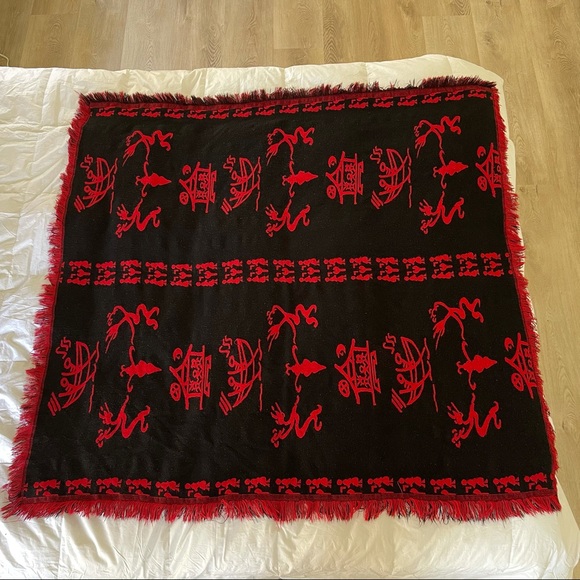 Wool Rayon Blend Scarf Wrap Heavy Reversible L - Picture 10 of 12